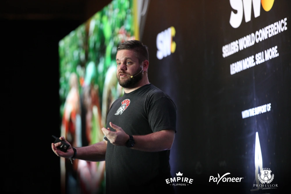 Tim Jordan speaking on stage